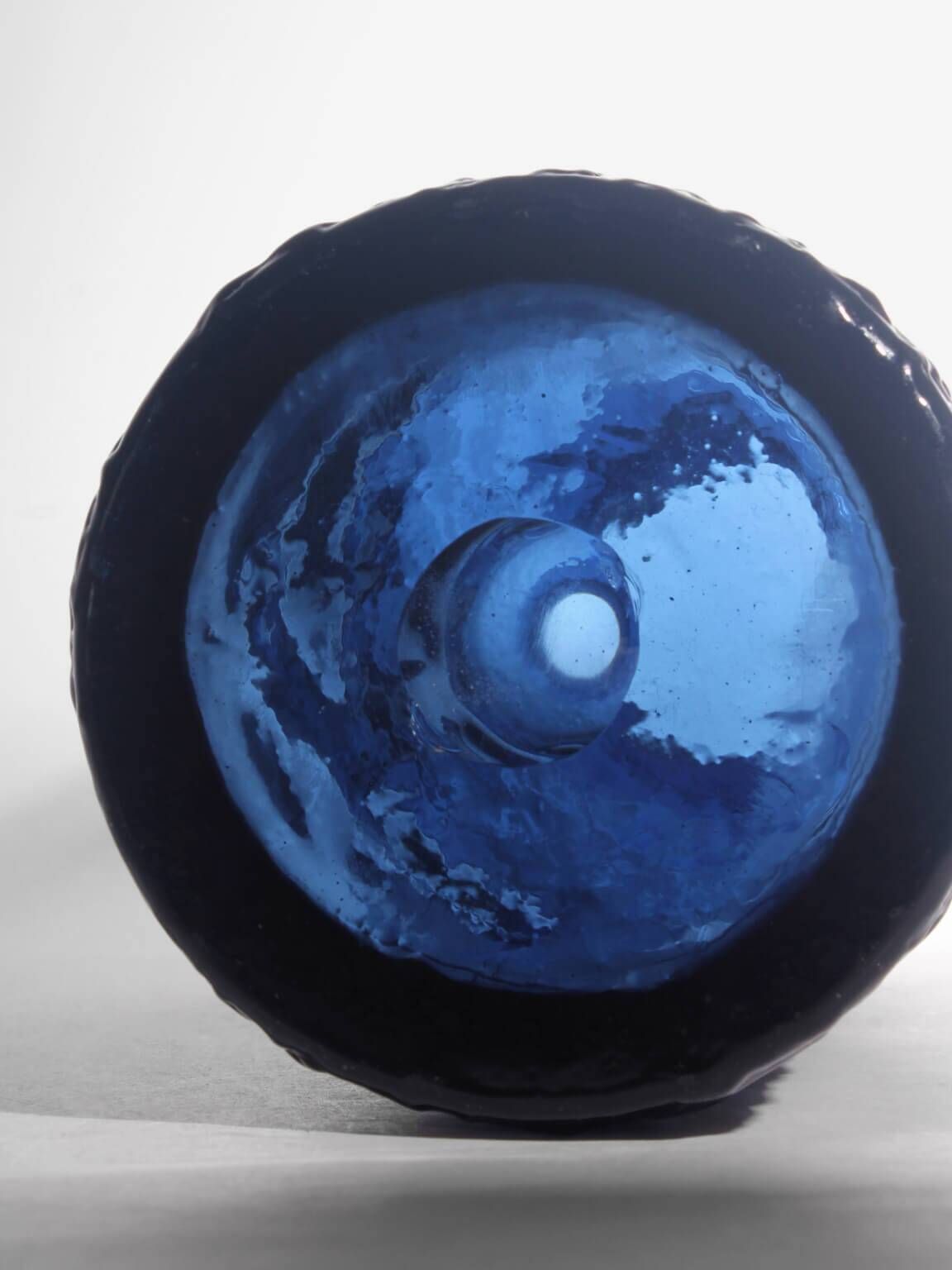 Göte Augustsson Massive Dark Cobalt Glass Vase, For Ruda Glasbruk, 1960s