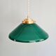 Duo de suspensions coniques en opaline verte, style Art Déco