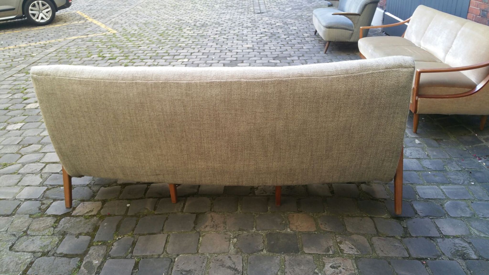 Canapé sofa banquette lit vintage scandinave années  50 60