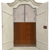 White and gray painted cabinet