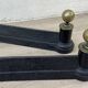 Chenets neoclassical cast iron and brass