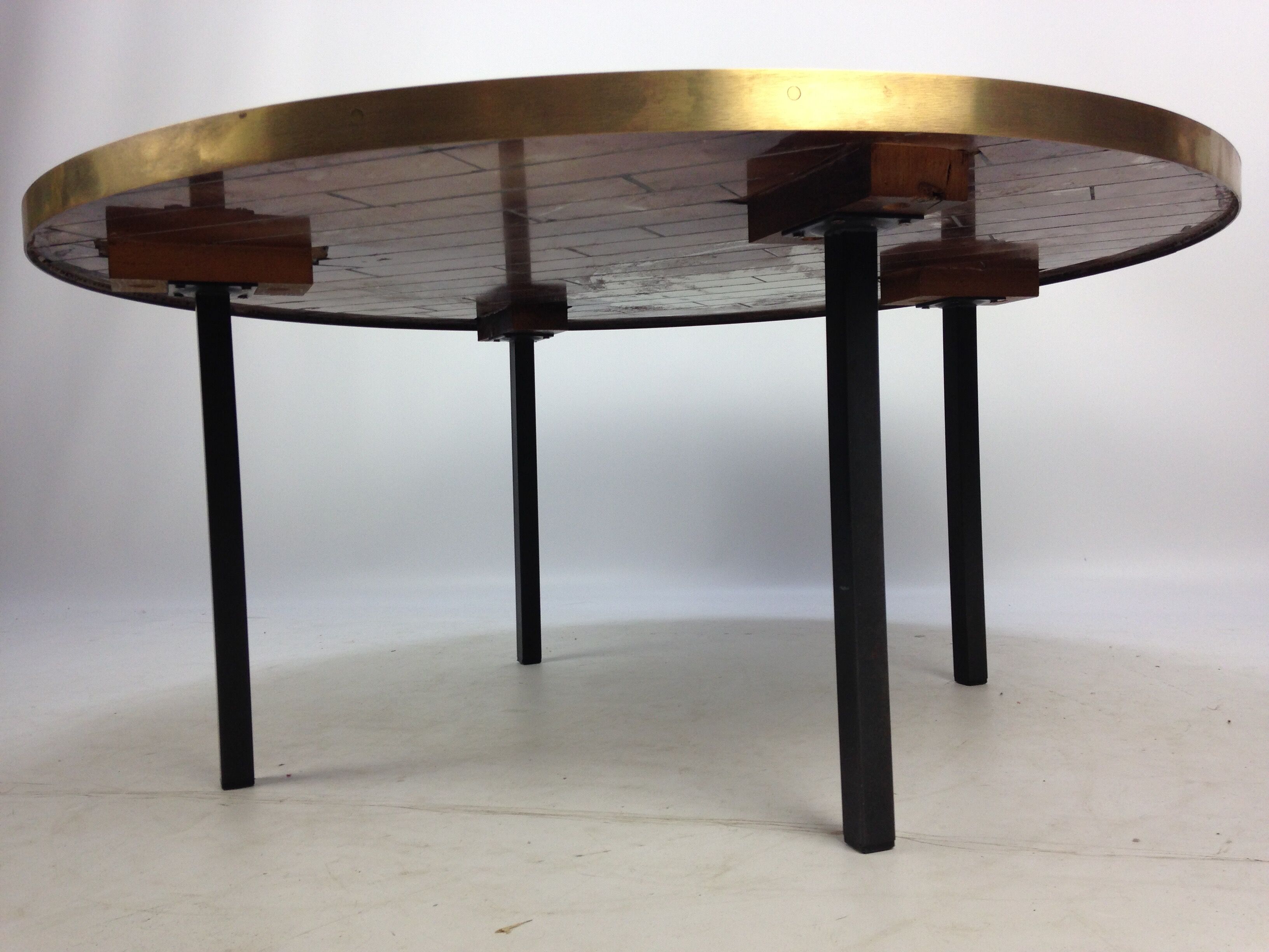 Large Round Mosaic Coffee Table by Berthold Muller, 1950s