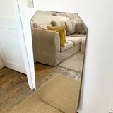 Large octagonal beveled mirror
