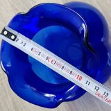 Vintage blue glass melon vase