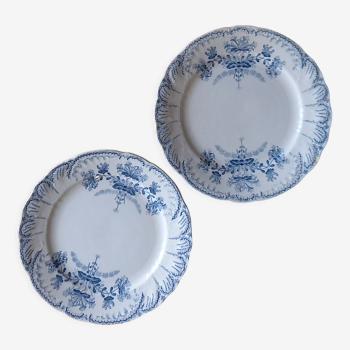 Pair of flat plates Terre de Fer "Régence" Saint-Amand & Hamage