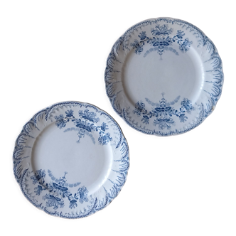 Pair of flat plates Terre de Fer "Régence" Saint-Amand & Hamage