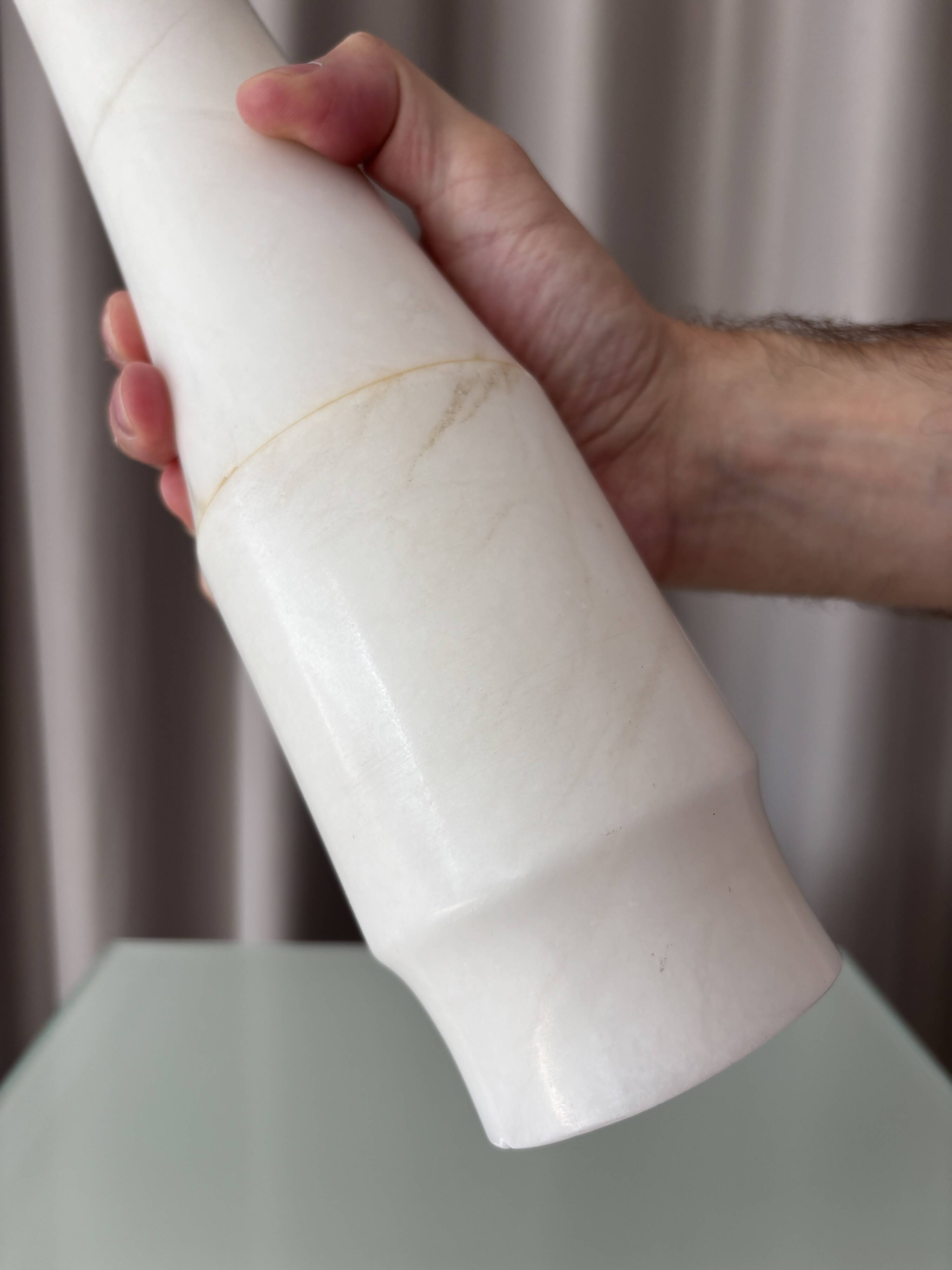 Vintage Spanish Alabaster Sculptural Vase – San Leo – Minimalist – 1970s
