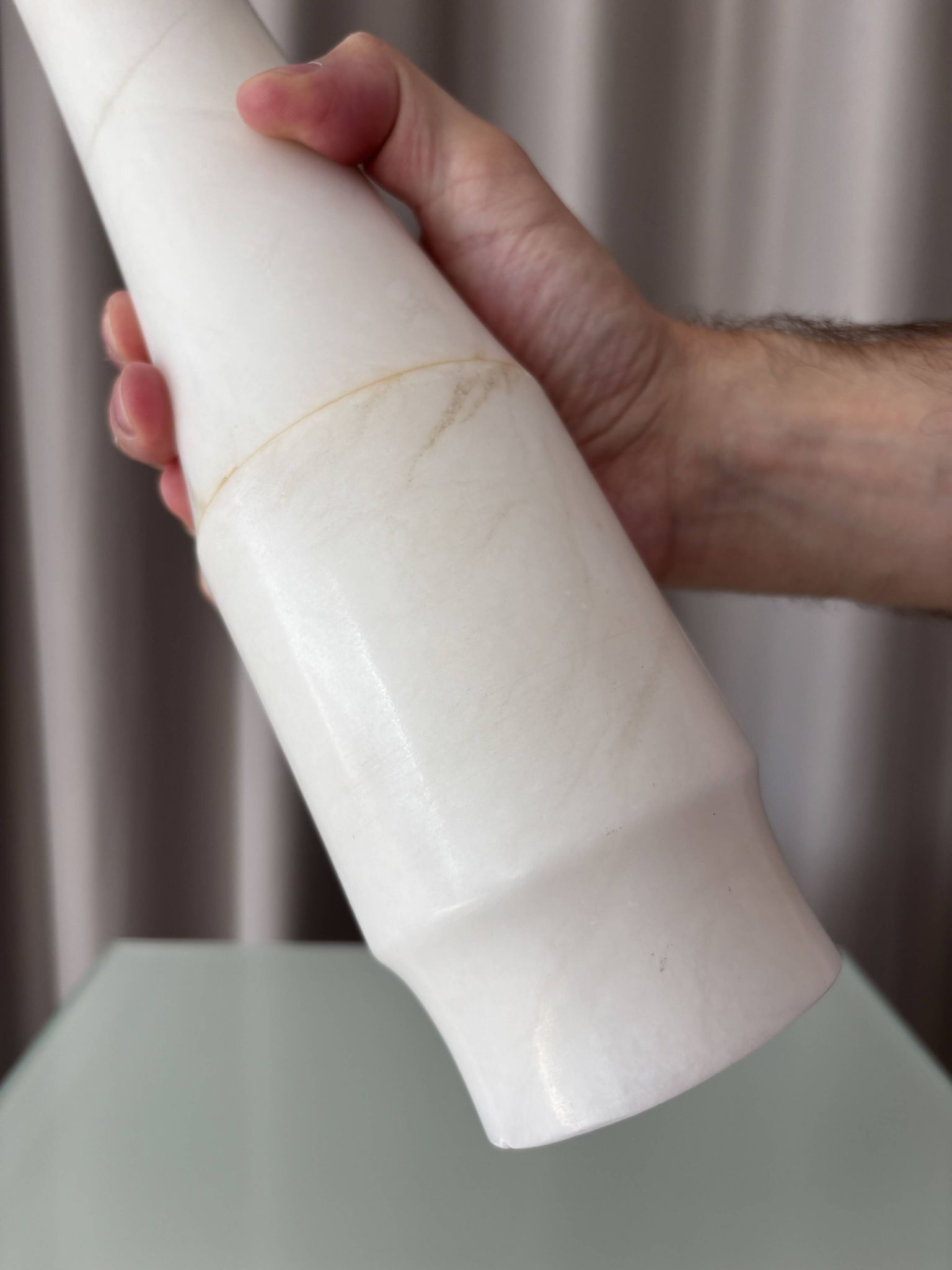 Vintage Spanish Alabaster Sculptural Vase – San Leo – Minimalist – 1970s