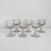 6 verres anciens à côtes creuses, fin 19ème