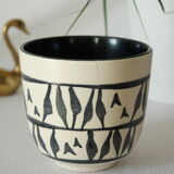 Cache pot par Elchinger 1950 abstrait noir et blanc