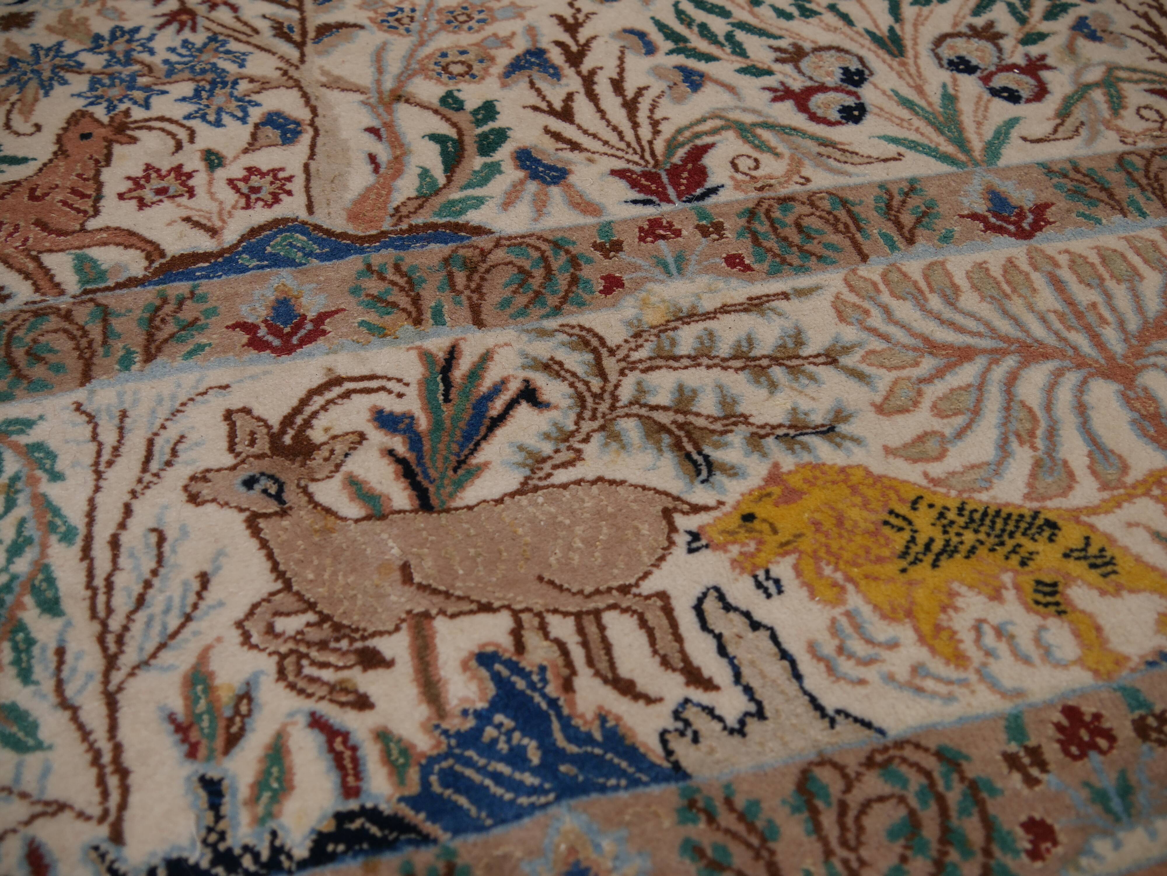 Tapis d'orient persan fait main vintage nain 160x272cm