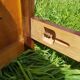 Former art deco bed 2 people wood - vintage golden ornaments