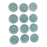12 vintage Proceram oyster plates – celadon ceramic