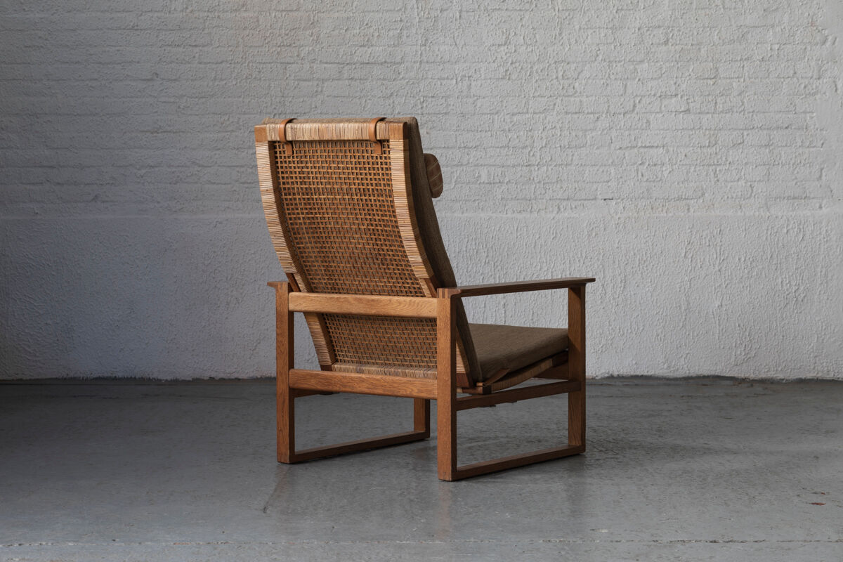 Set of 2 lounge chairs and one footrest by Borge Mogensen for Fredericia Denmark 1960’s