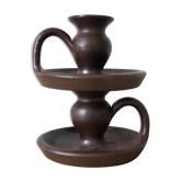 Pair of stoneware candle holders