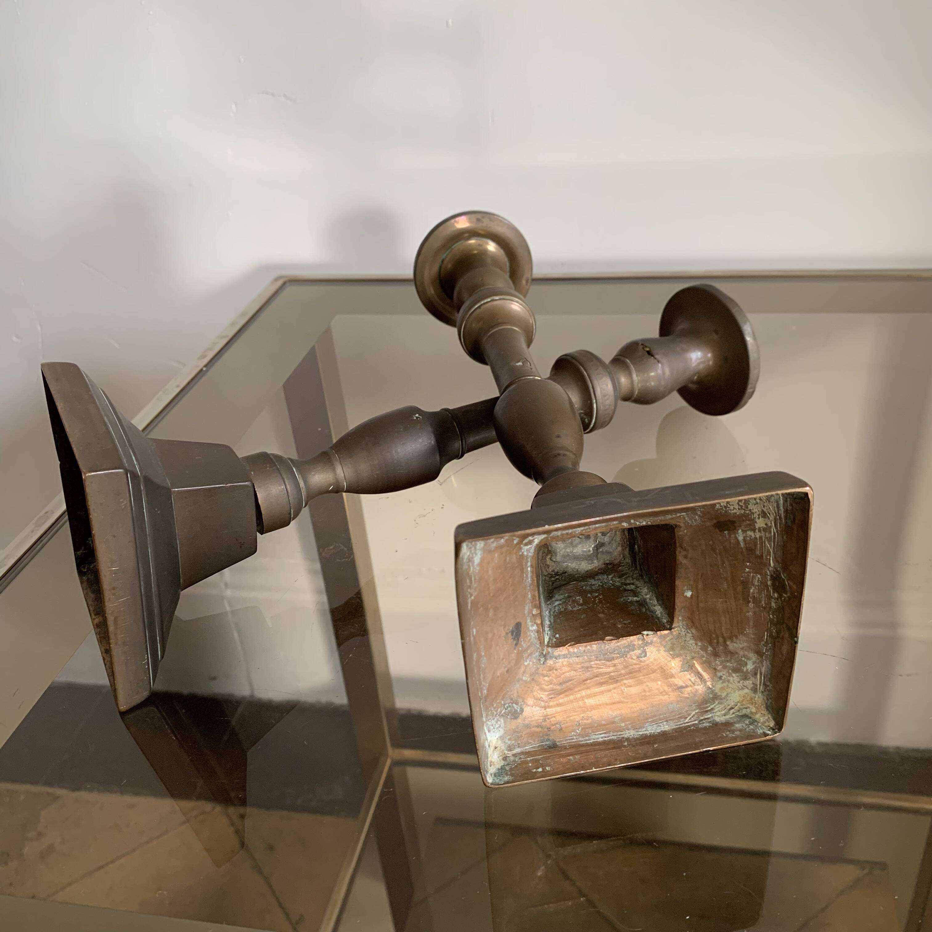 Pair of brass candlesticks