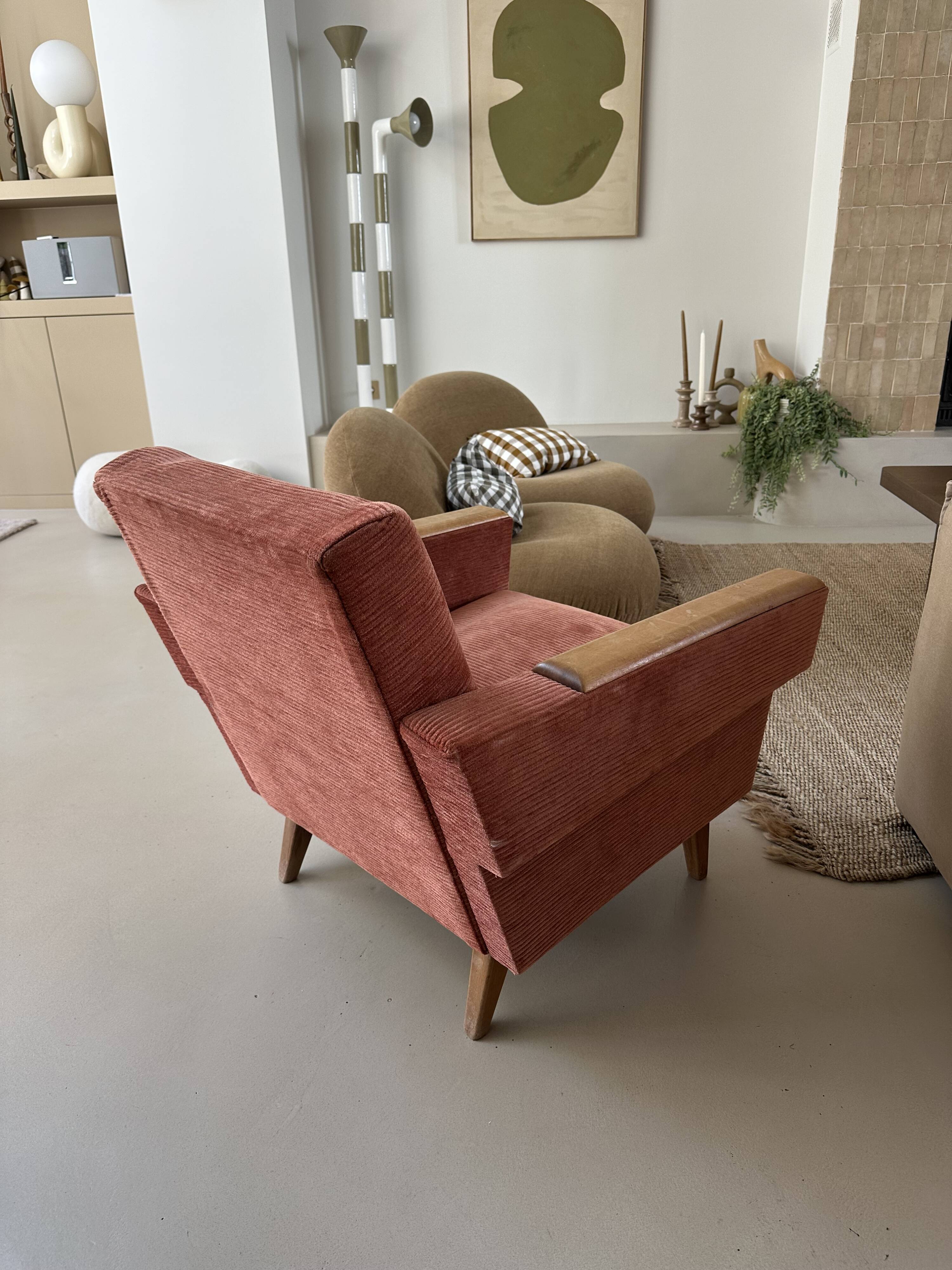50s-60s velvet armchair