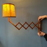 Vintage wooden scissors lamp
