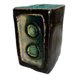 Mid century potter's vase in crystallized enameled earth