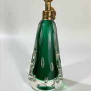 Midcentury Pietro Toso table lamp, green and bubble Sommerso Murano, Italy