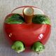 Kitsch apple ceramic napkin, salt, pepper holder