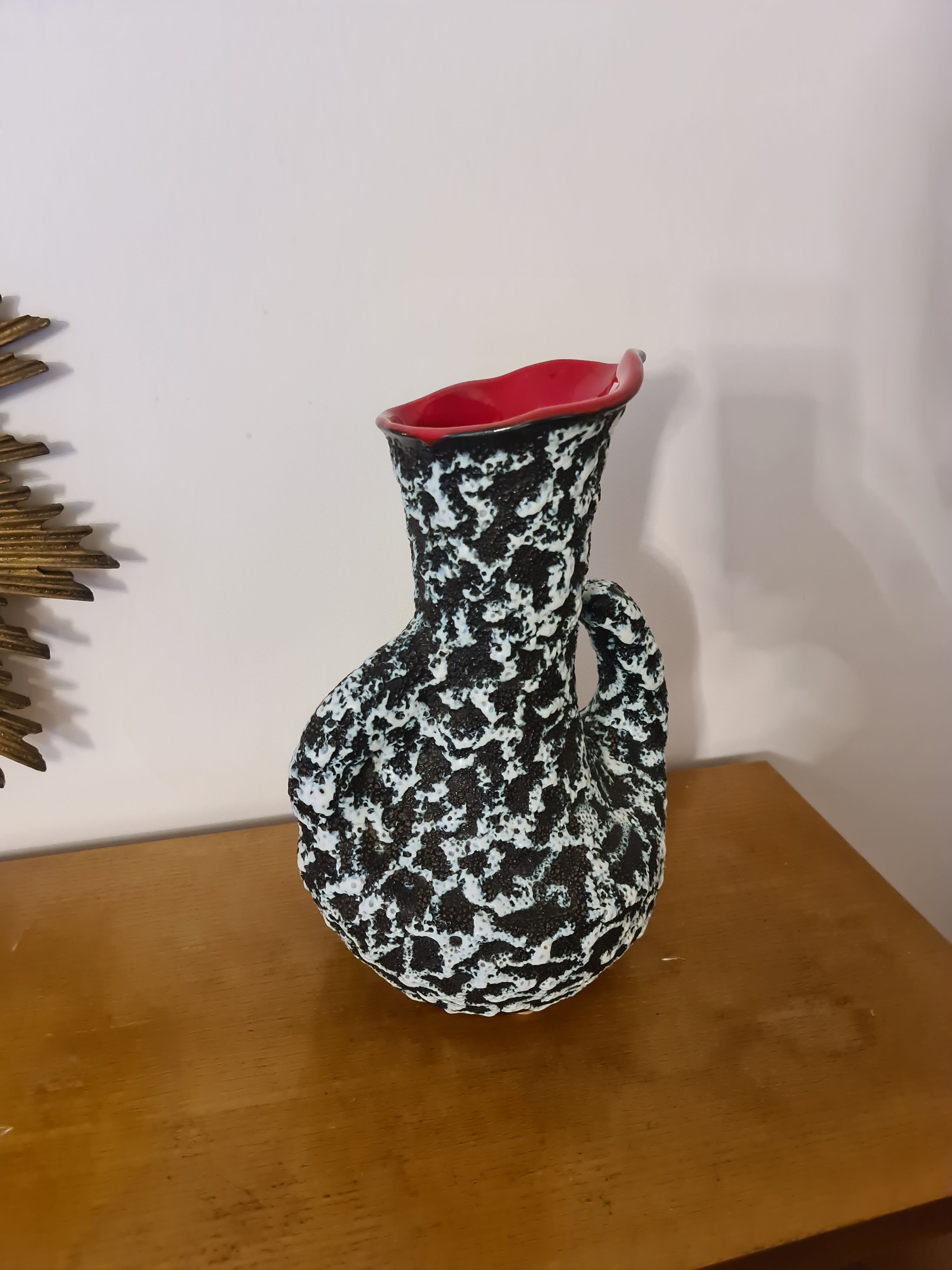 Ceramic vase Vallauris 1950 Lava Foam