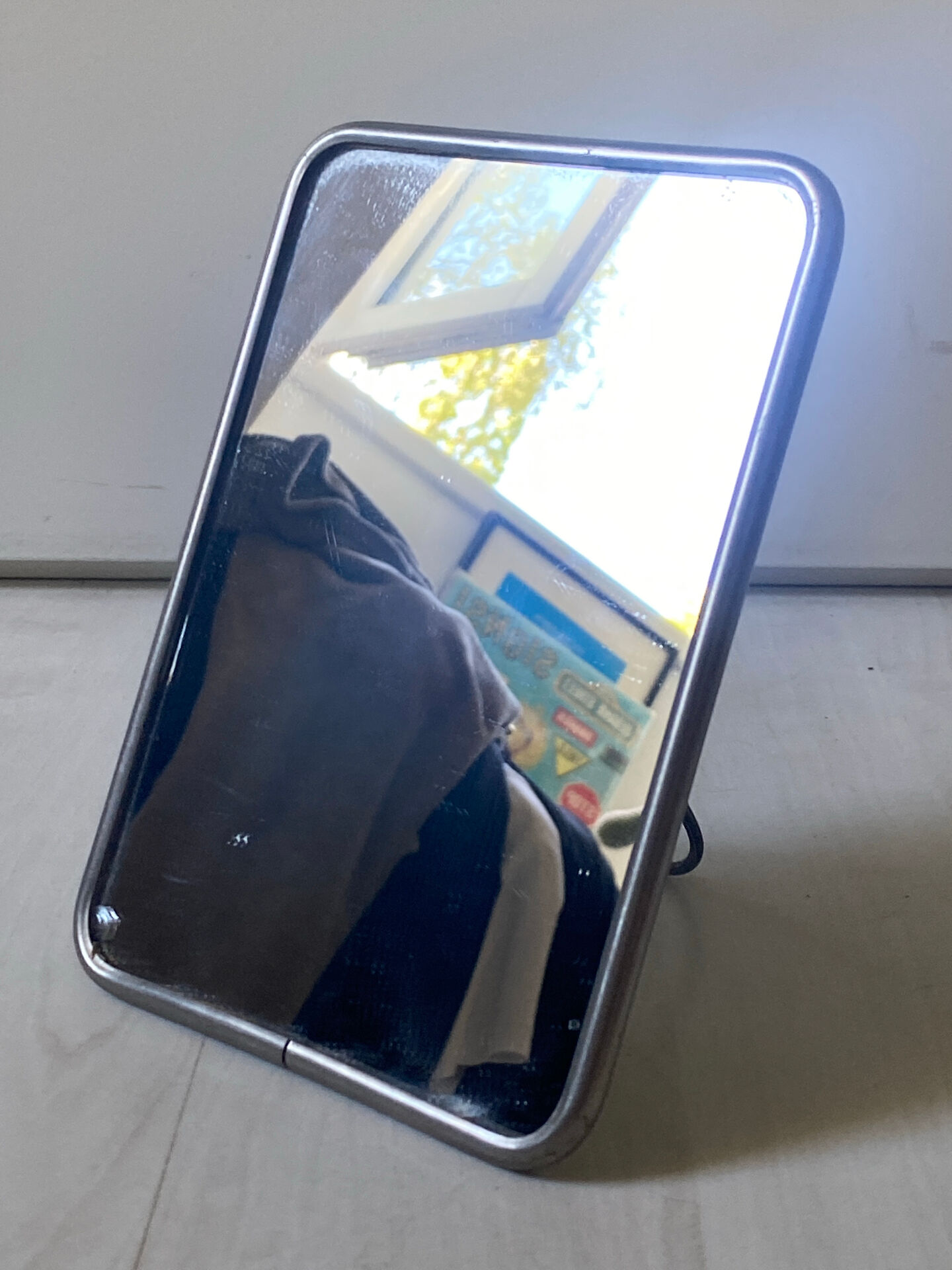 Vintage barber mirror 1950s 17.5 x 12.5 cm