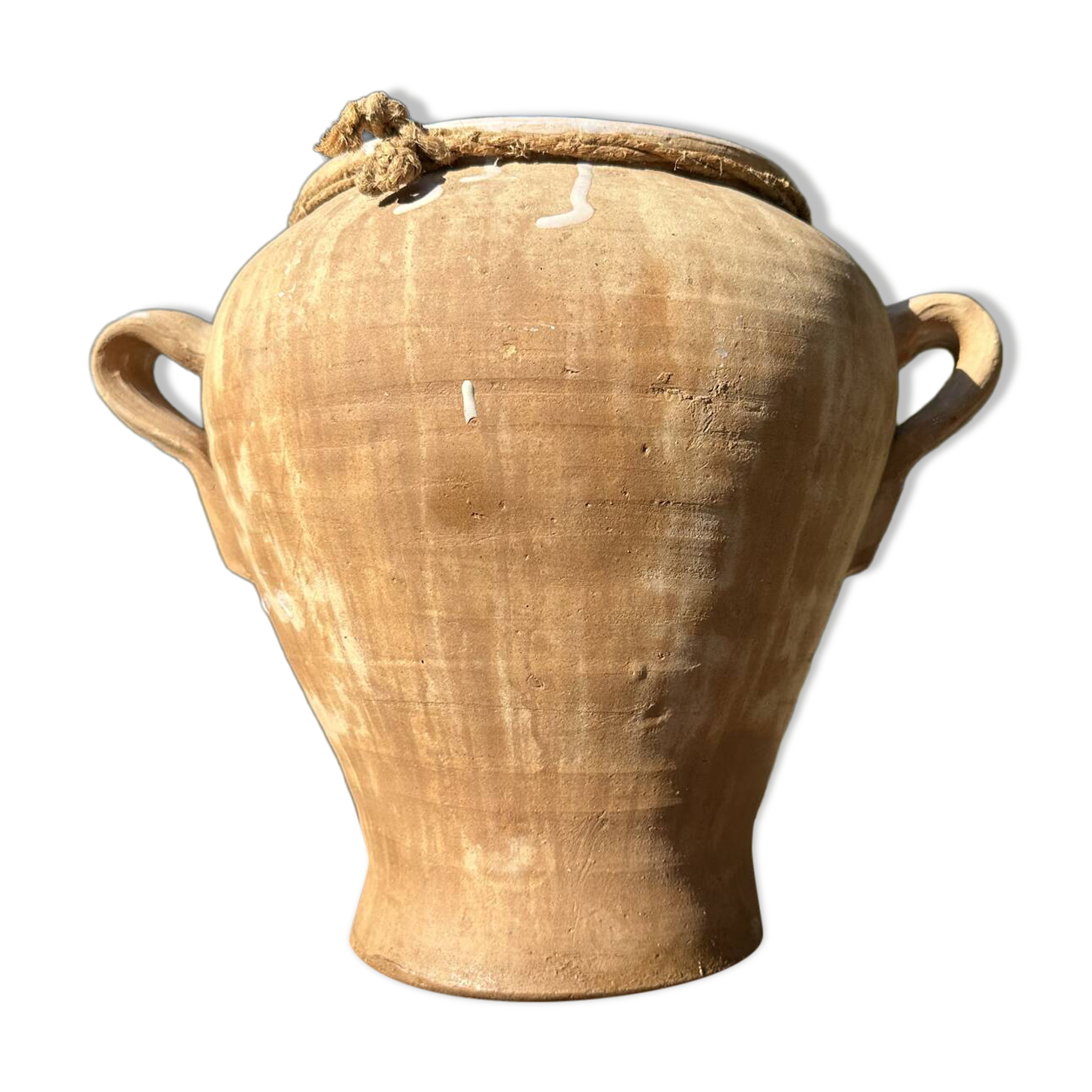 Ancient terracotta pottery jar from the 19th century.