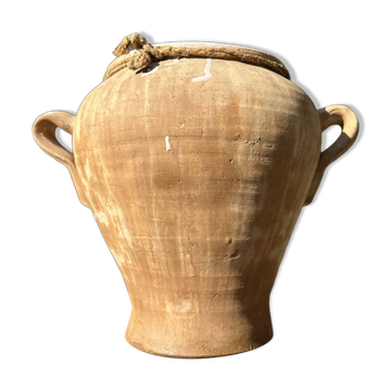 Ancient terracotta pottery jar from the 19th century.