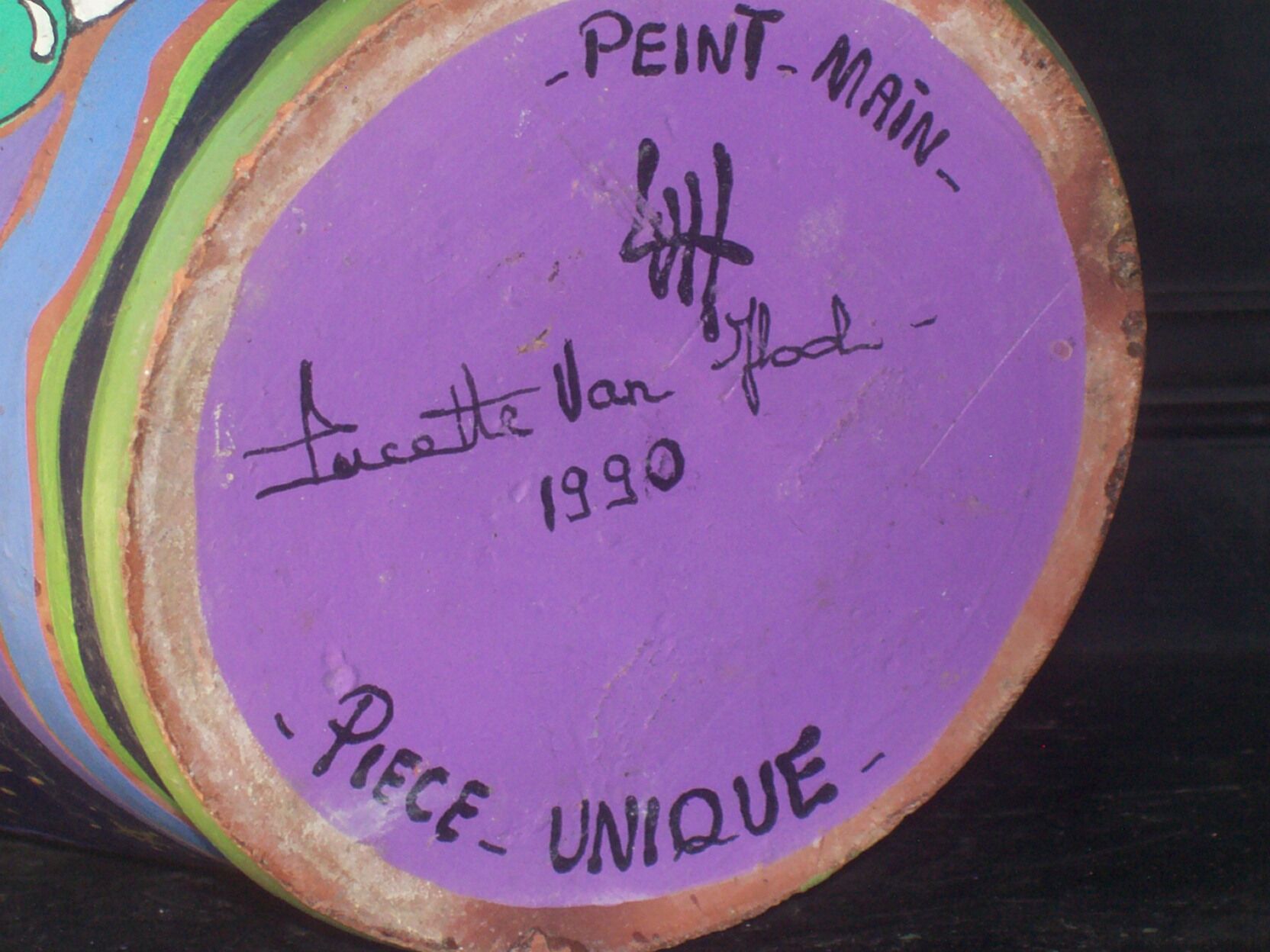 Two Belgium country vases low unique pieces signed