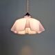 Art Deco suspension in pleated mauve opaline, 1920-30.