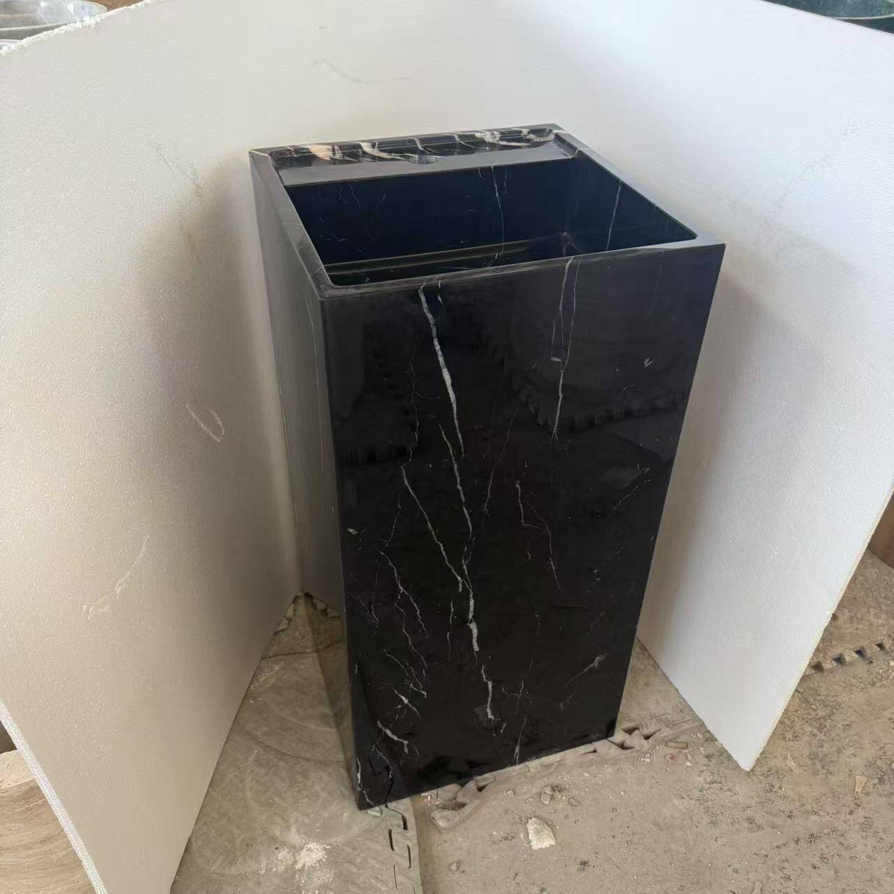 Black Marquina marble vanity unit