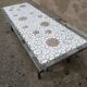 Vintage ceramic coffee table compass legs