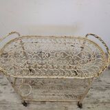 Antique wrought iron bar trolley