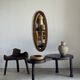 Vintage oval mirror in oak with bevelled glass H120 W43 D2