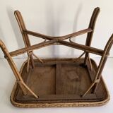 Antique rattan and bamboo coffee table, 1950