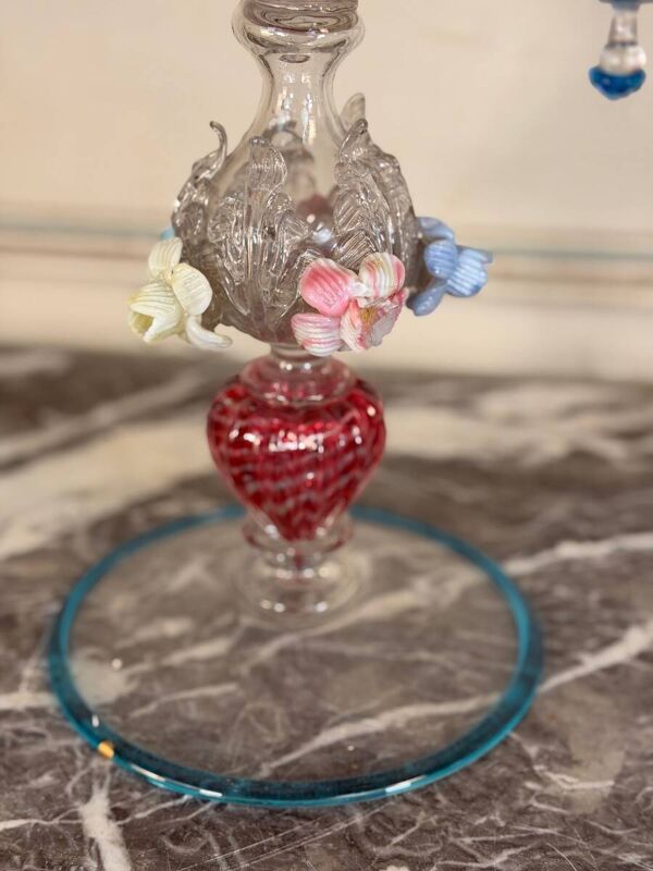 Girandole vénitienne en verre de Murano multicolore, XIXème siècle