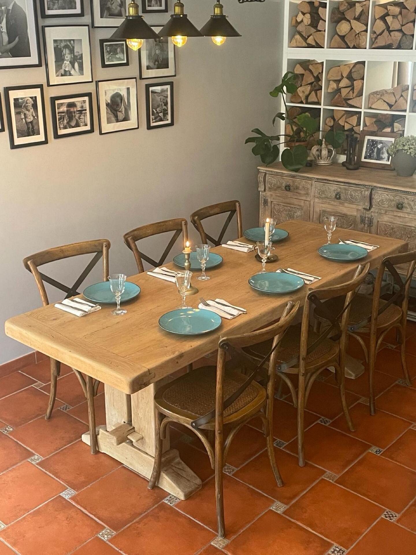 Large farmhouse table from Tonge in restored solid oak – 220 cm