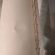 large glazed blue green ceramic lamp signed palm tree 1970, h75x20 light trace lampshade