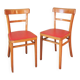 Vintage Wooden Dining Chair: Red Leather Seat, Mid-Century Modern