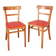 Vintage Wooden Dining Chair: Red Leather Seat, Mid-Century Modern