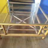 Table basse en rotin design Gasparucci Italo, Années 1970