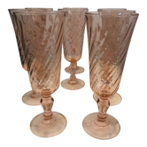 Series of 8 champagne flutes "Rosaline"