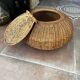 Wood and wicker basket