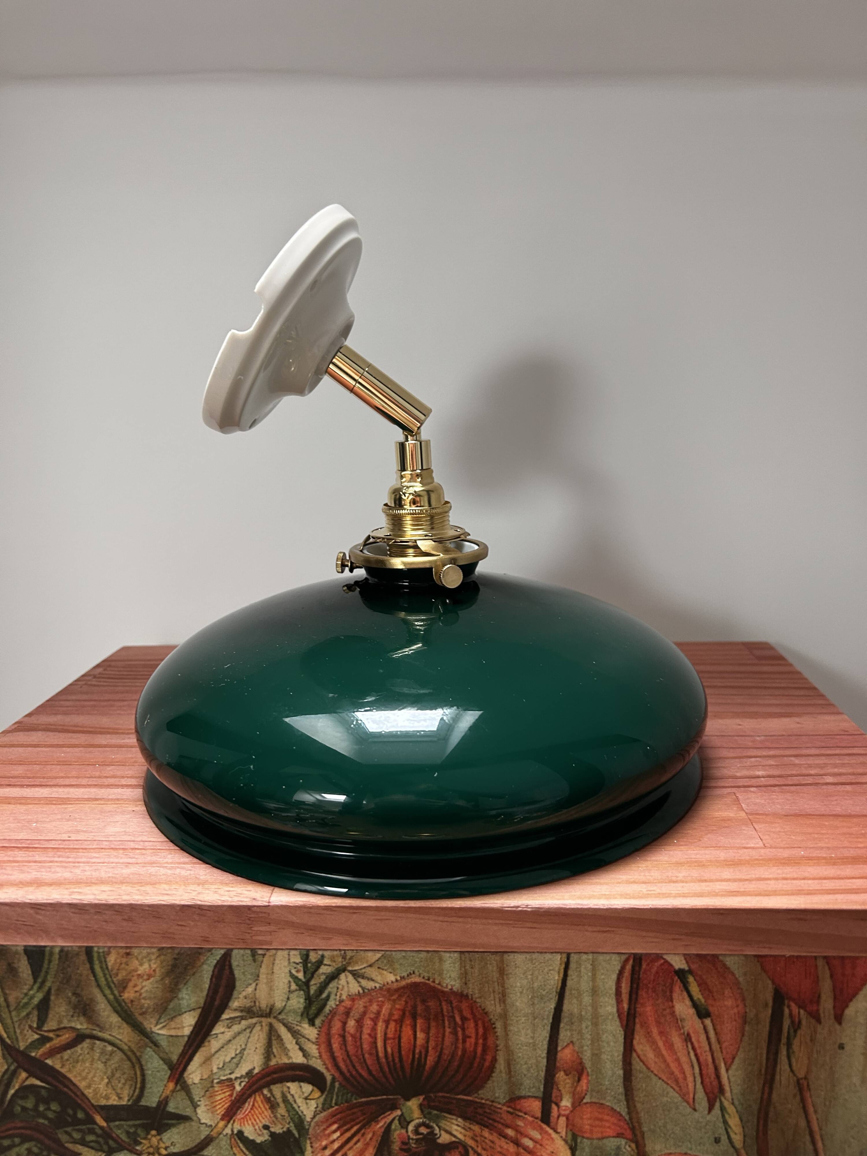 Green opaline wall light