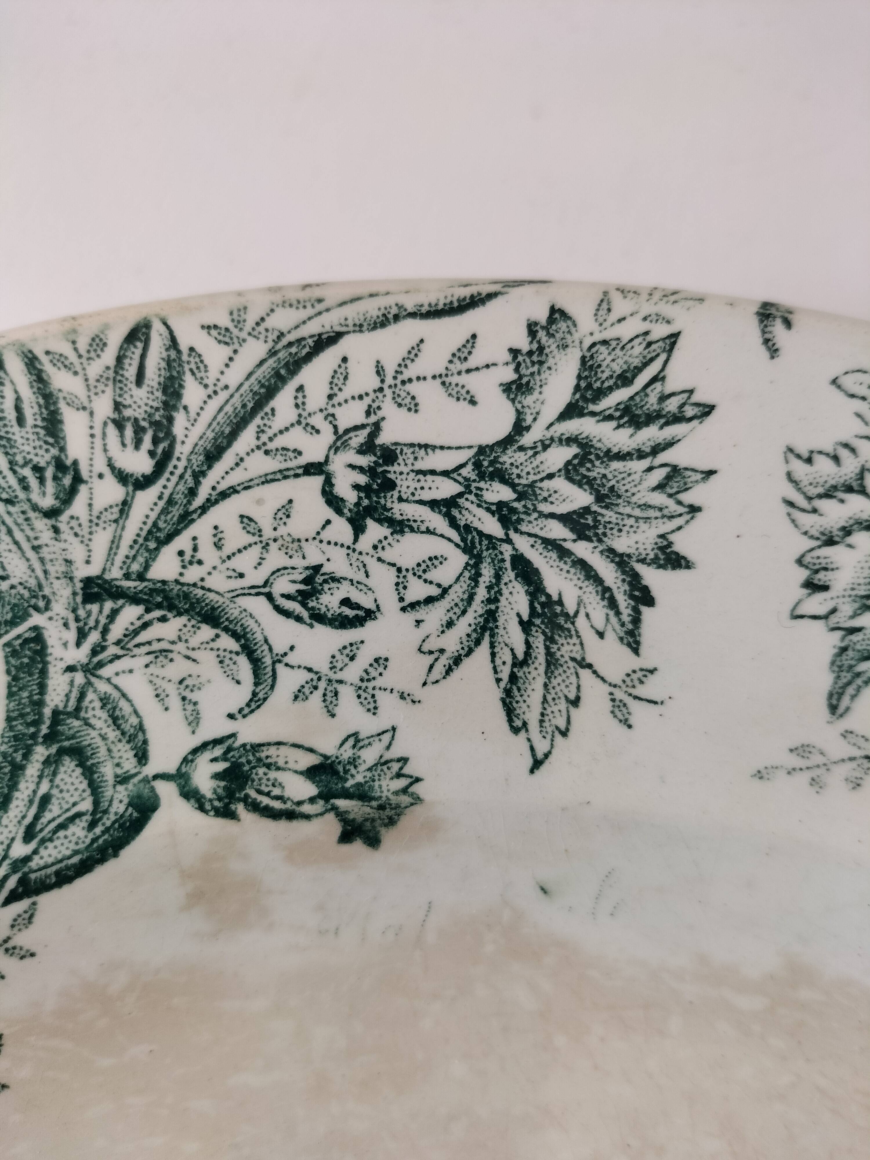 Old iron earth dish A. Lebacqz & M. Bouchart St Amand Persian model