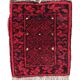 Tapis vintage fait main Ersari – 24 x 29 cm – Rouge éclatant - 1C970