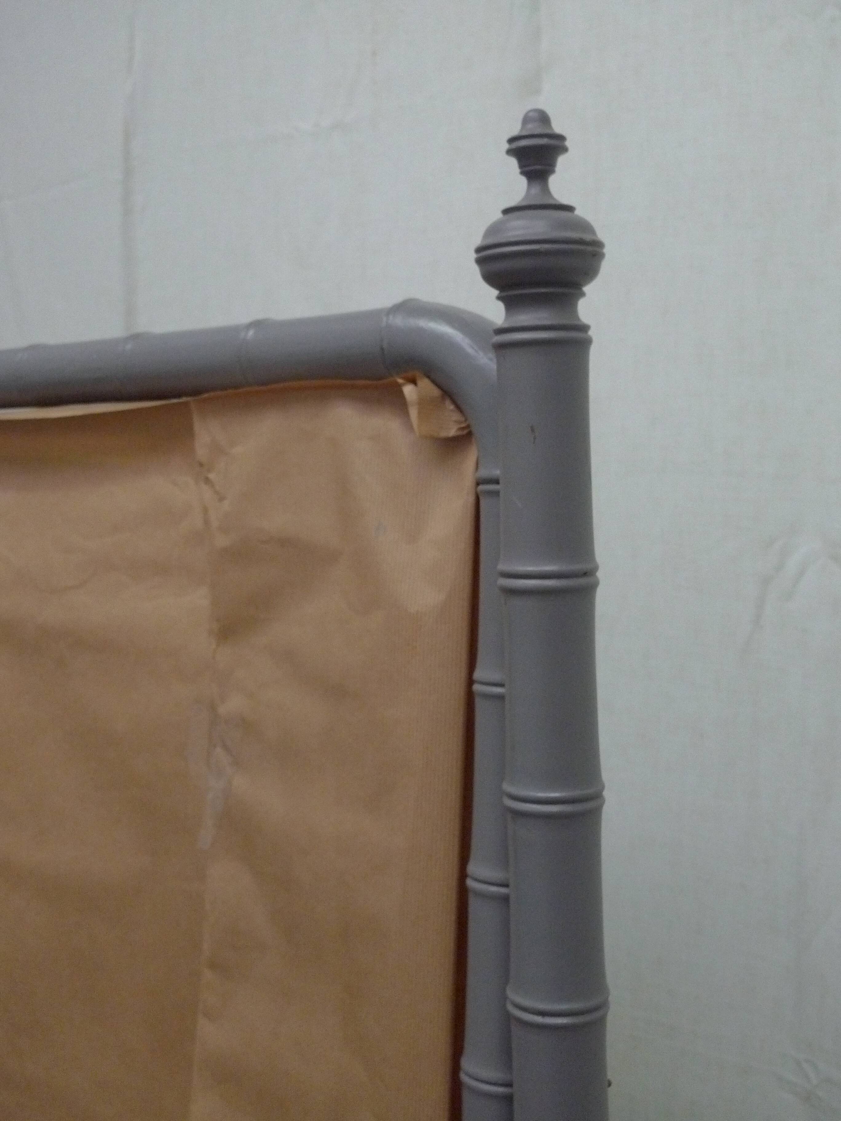 Large bamboo-style wooden cheval mirror, 19th century, Napoleonic II period.