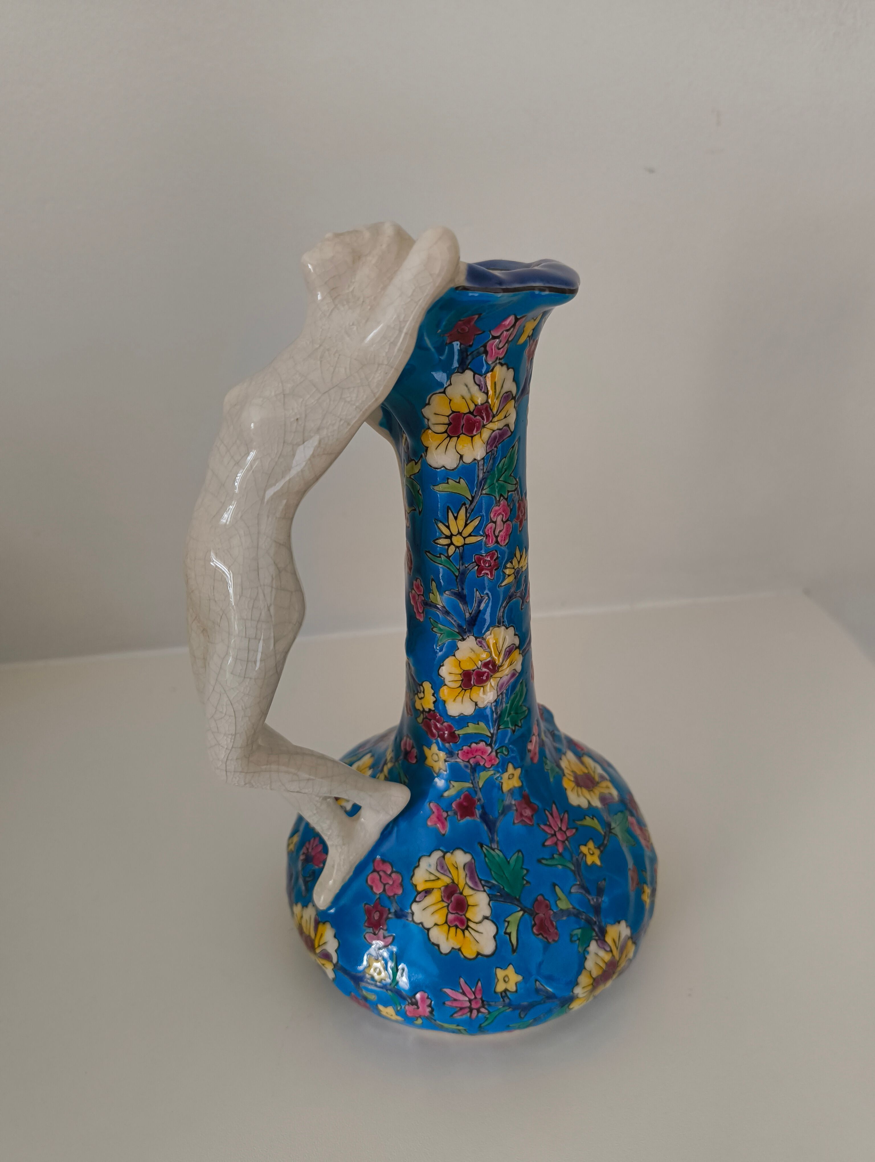Pichet Art Déco belge signé Émaux de La Louvière