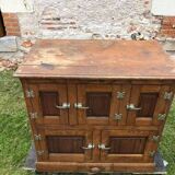 Storage unit, vintage icebox unit, wooden and zinc fridge unit, bar